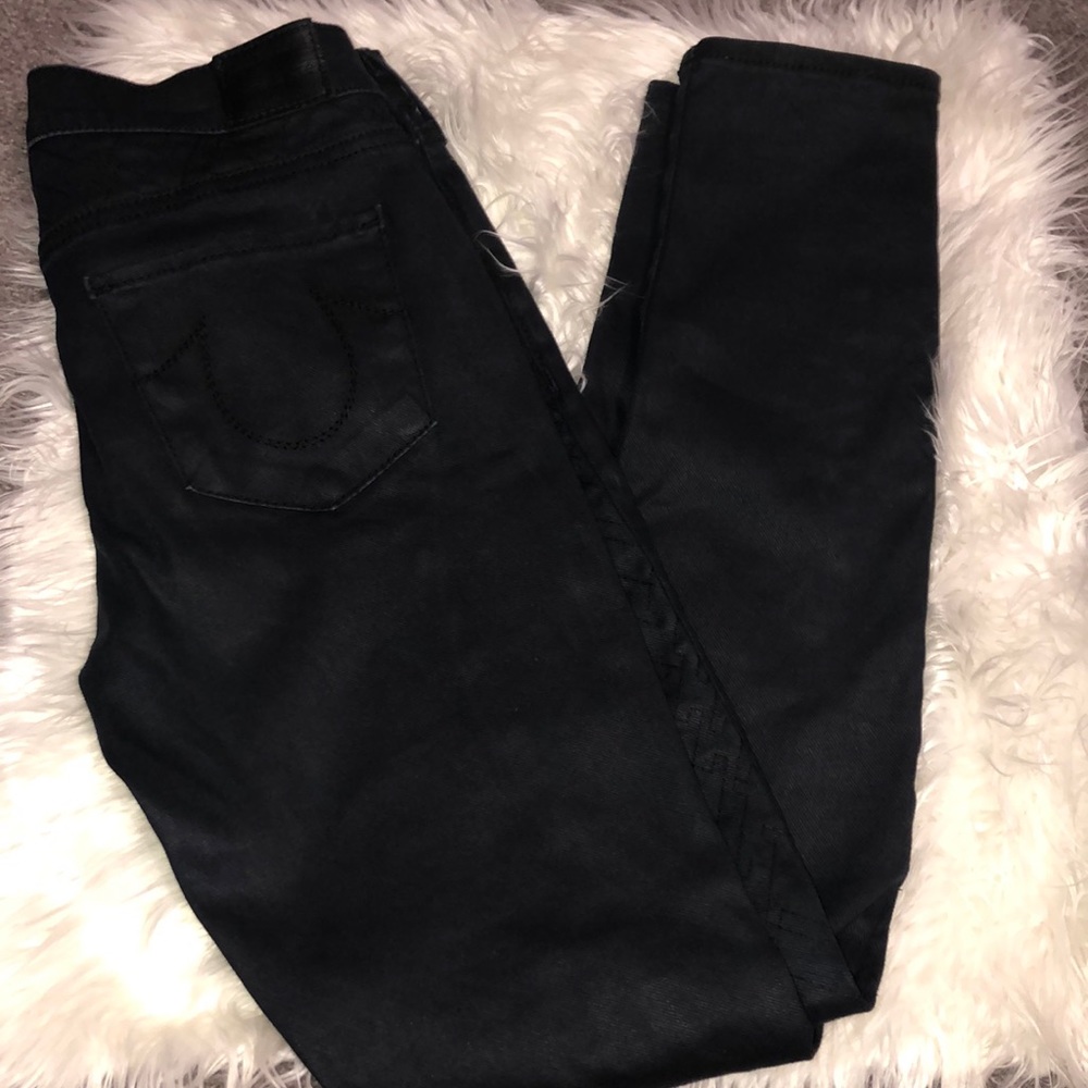 True Religion HALLE Mid Rise Super Skinny Jeans